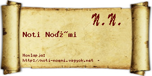 Noti Noémi névjegykártya